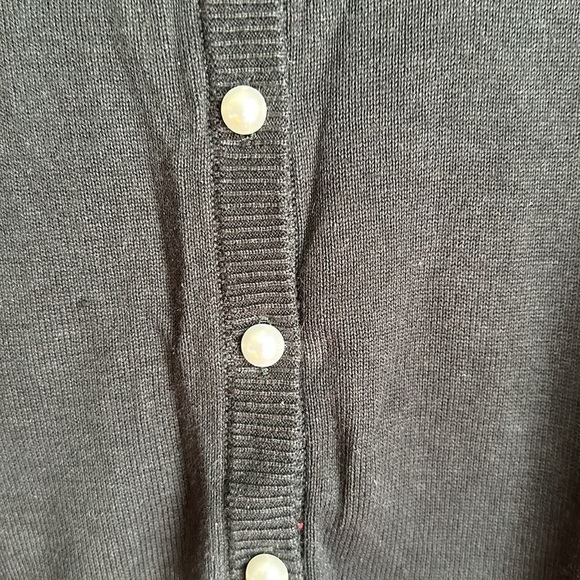 NWT Karl Lagerfield Black Lace Back Cardigan Sweater Size Small - Picture 5 of 11